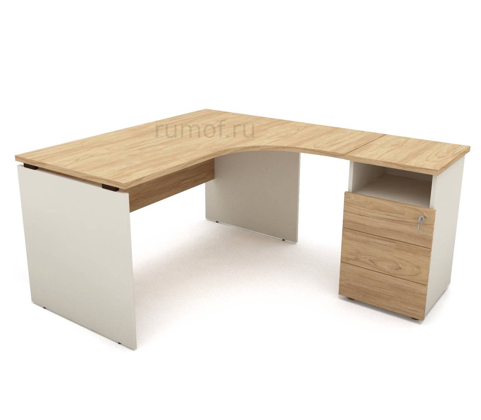 РИО Бейз Стол эргономичный с тумбой R 140х162